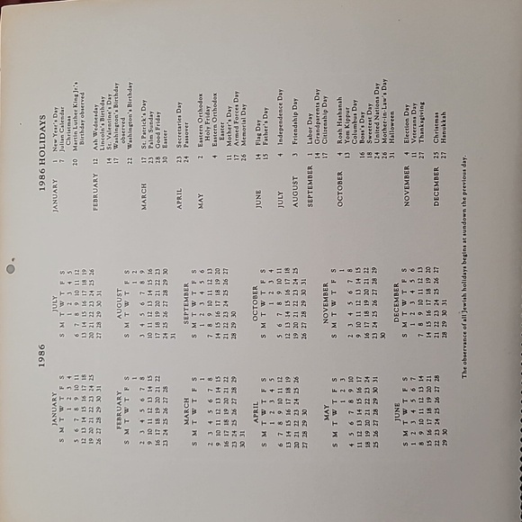 Vintage 1986 Hallmark Rainbows Calendar Preloved - Picture 3 of 10